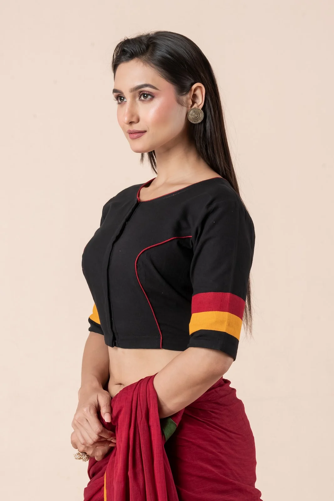 Jalpaibon Black Cotton Blouse