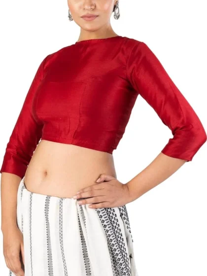 Jalpaibon Red Silk Blouse