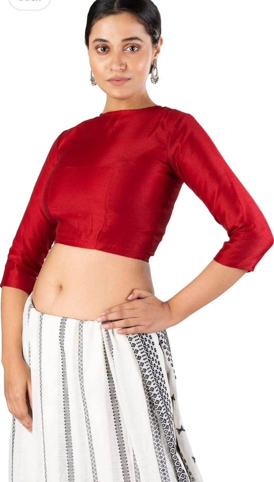 Jalpaibon Red Silk Blouse