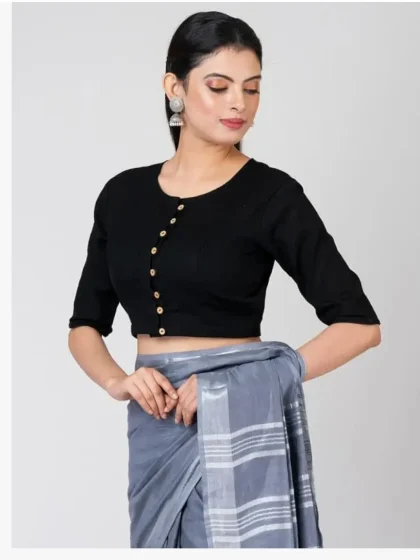 Jalpaibon Black Cotton Blouse