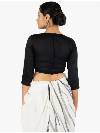Jalpaibon Black Silk Blouse