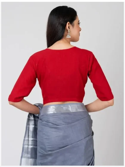 Jalpaibon Red Cotton Blouse