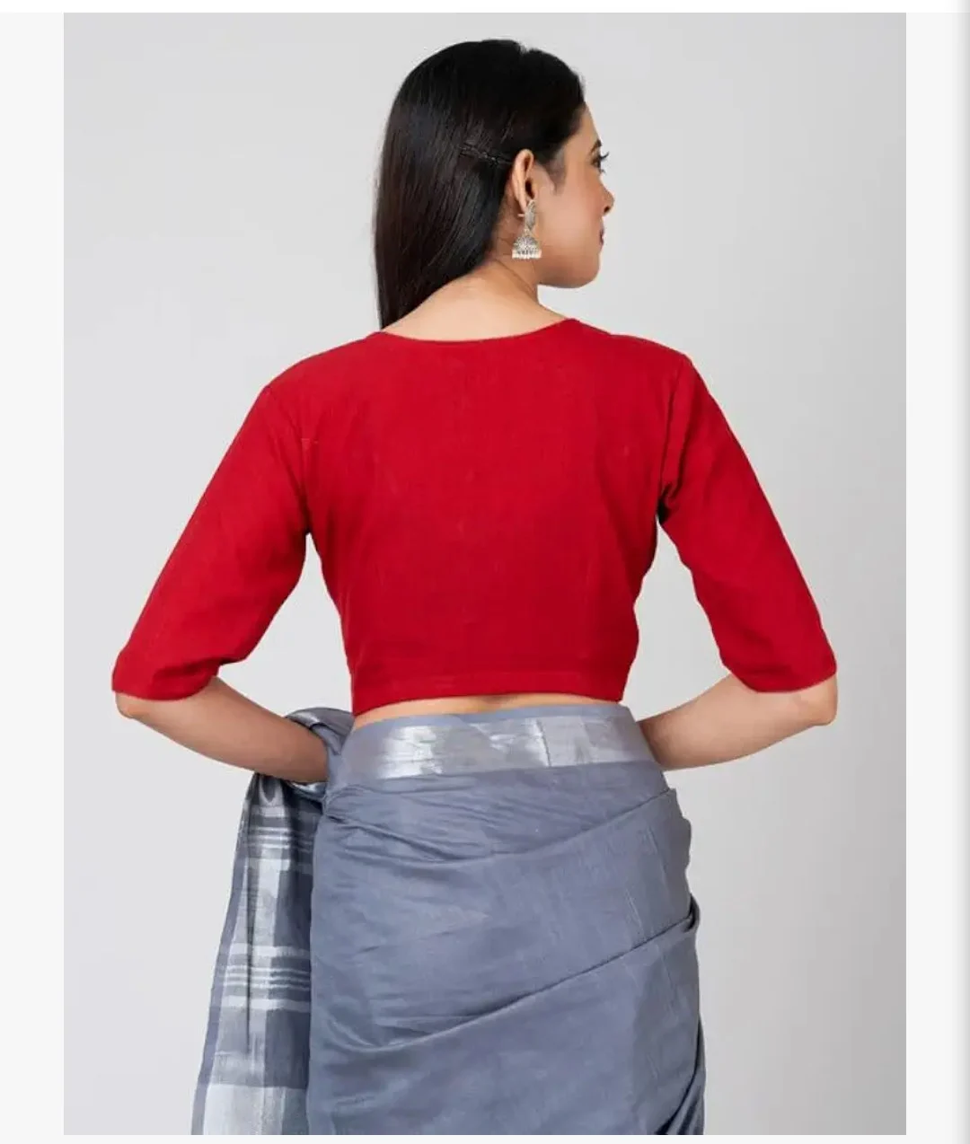 Jalpaibon Red Cotton Blouse