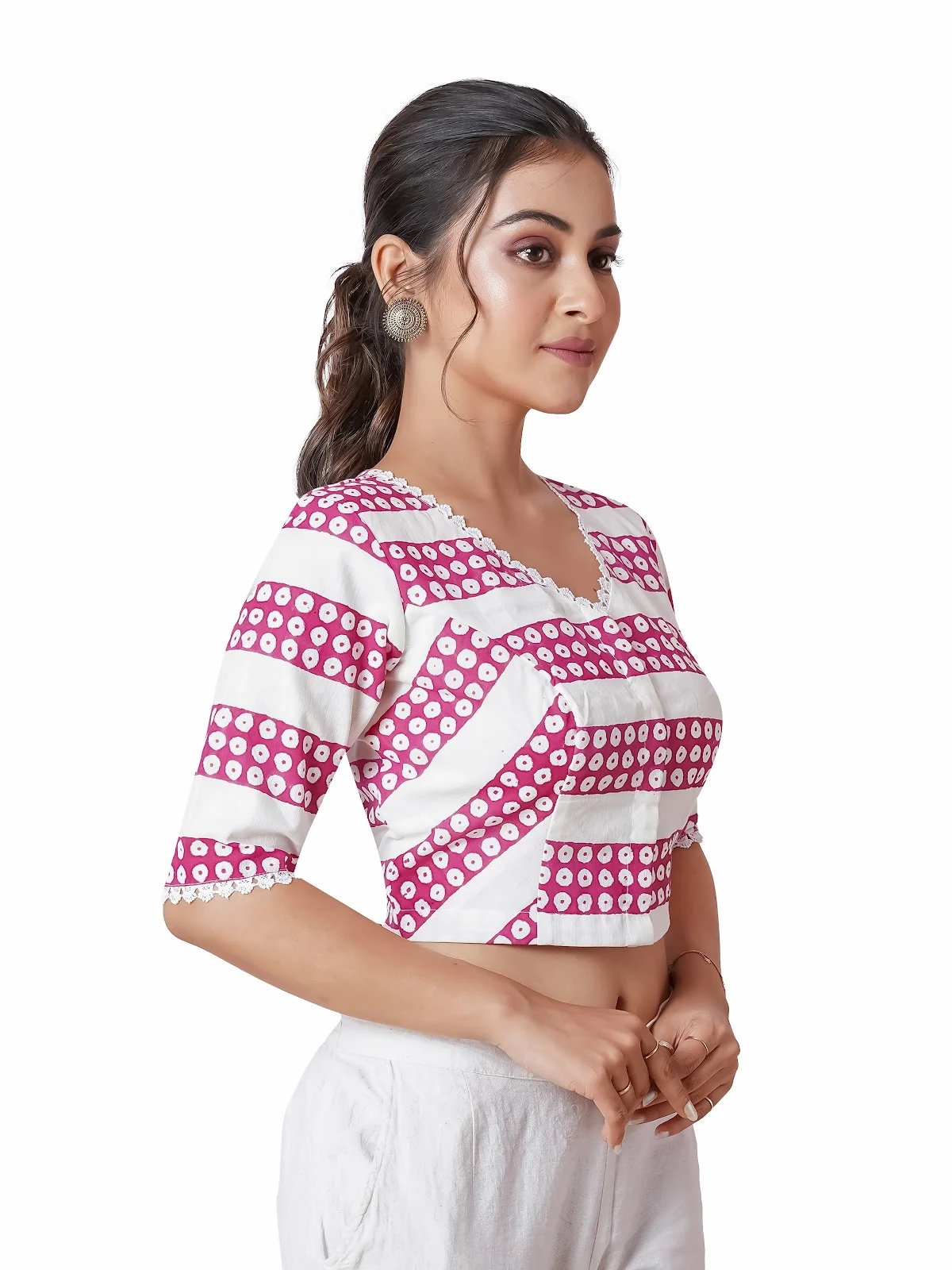 Jalpaibon White Cotton Blouse